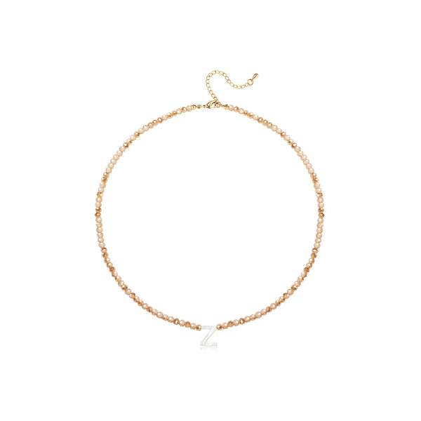 Pendant Necklaces for Women Initial Choker Necklace Beaded Shell Letter Bracelet Trendy Tiny A-Z Simple Jewelry
