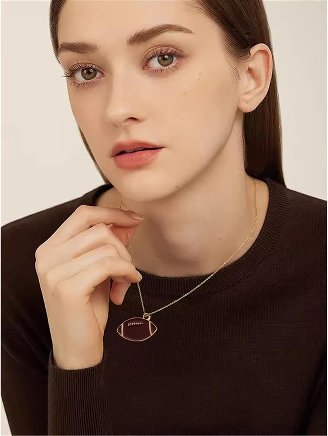 Cool Football Necklaces for Women Unique Letter Love Soccer Sports Pendant Necklaces Holiday Party Game Jewelry