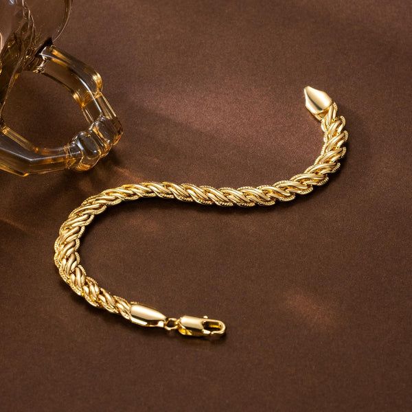 Gold Bracelets 14K Gold Bracelets for Women Rope or Braided Bracelet for Women Dainty Chain Mens Womens Bracelet 6.5/7/7.5/8/9In