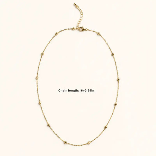 Women'S Minimalist 2-Piece Layered Cross Necklaces Set, 14K Gold Plated Stainless Steel Beaded Chain, Sparkling Cross Pendant, Costume Jewelry for Women, Necklaces for Women