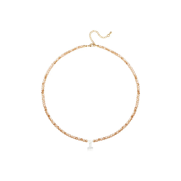 Pendant Necklaces for Women Initial Choker Necklace Beaded Shell Letter Bracelet Trendy Tiny A-Z Simple Jewelry