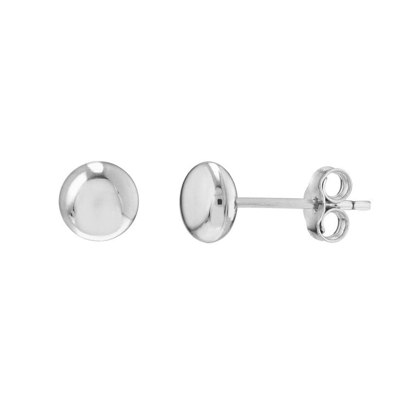 Flat Ball Stud - Gold Ball Earrings 14K | Second Hole Earrings | Daytime Stud Earrings | Pure Gold Everyday Studs | Pure Gold 5.5Mm