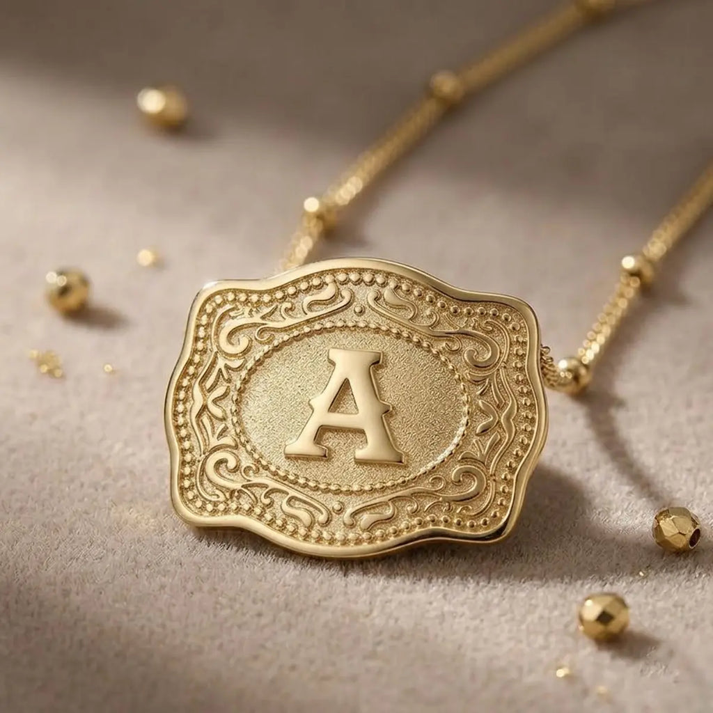 Women'S Vintage Initial Necklace Elegant Adjustable Square Letter Pendant on a Beaded Chain a Perfect Christmas or Valentine'S Day Gift for Her