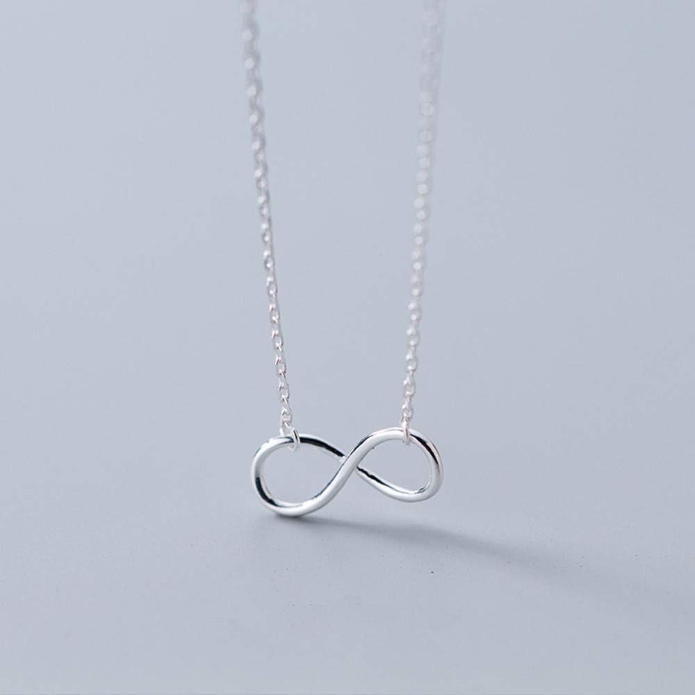 Tiny Heart Star Moon Cross Infinity Love Pendant Necklace for Women 925 Sterling Silver Simple Mini Cute Petite Choker Tassel Chain Multiple Jewelry Gift (Infinity Love)