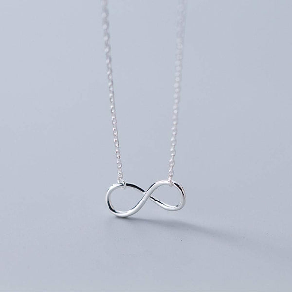 Tiny Heart Star Moon Cross Infinity Love Pendant Necklace for Women 925 Sterling Silver Simple Mini Cute Petite Choker Tassel Chain Multiple Jewelry Gift (Infinity Love)