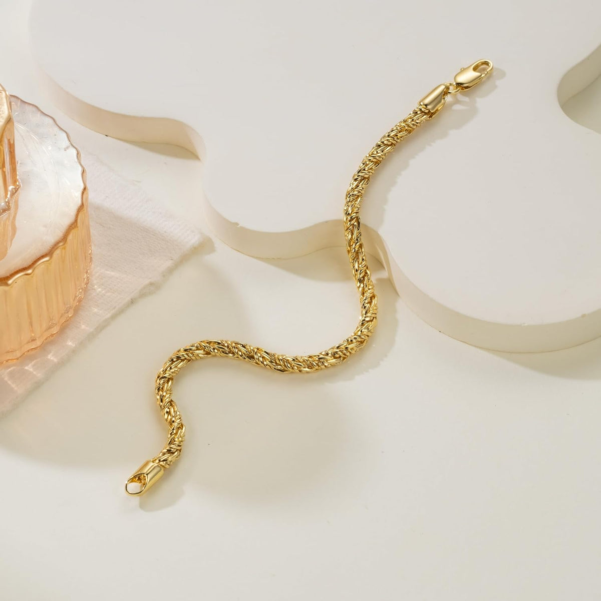 14K Gold Bracelets for Women Gold Bracelets for Women Rope Bracelet