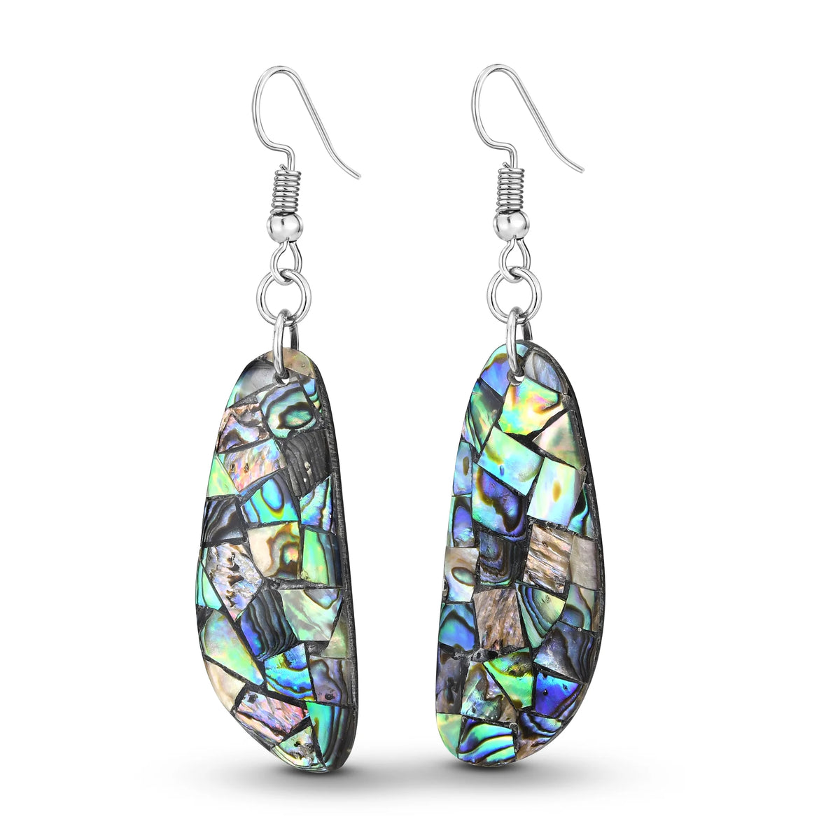 Chic Casual Abalone Shell 925 Sterling Silver Dangle Earrings,19X69Mm