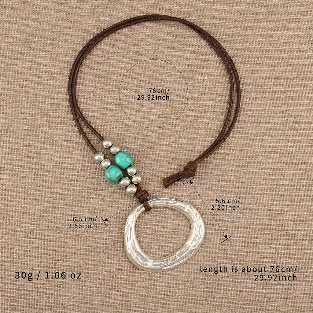 Boho Necklaces for Women Chunky Circle Necklace Bohemian Necklaces