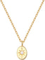 14K Gold Plated Engraved Coin Pendant Necklaces for Women