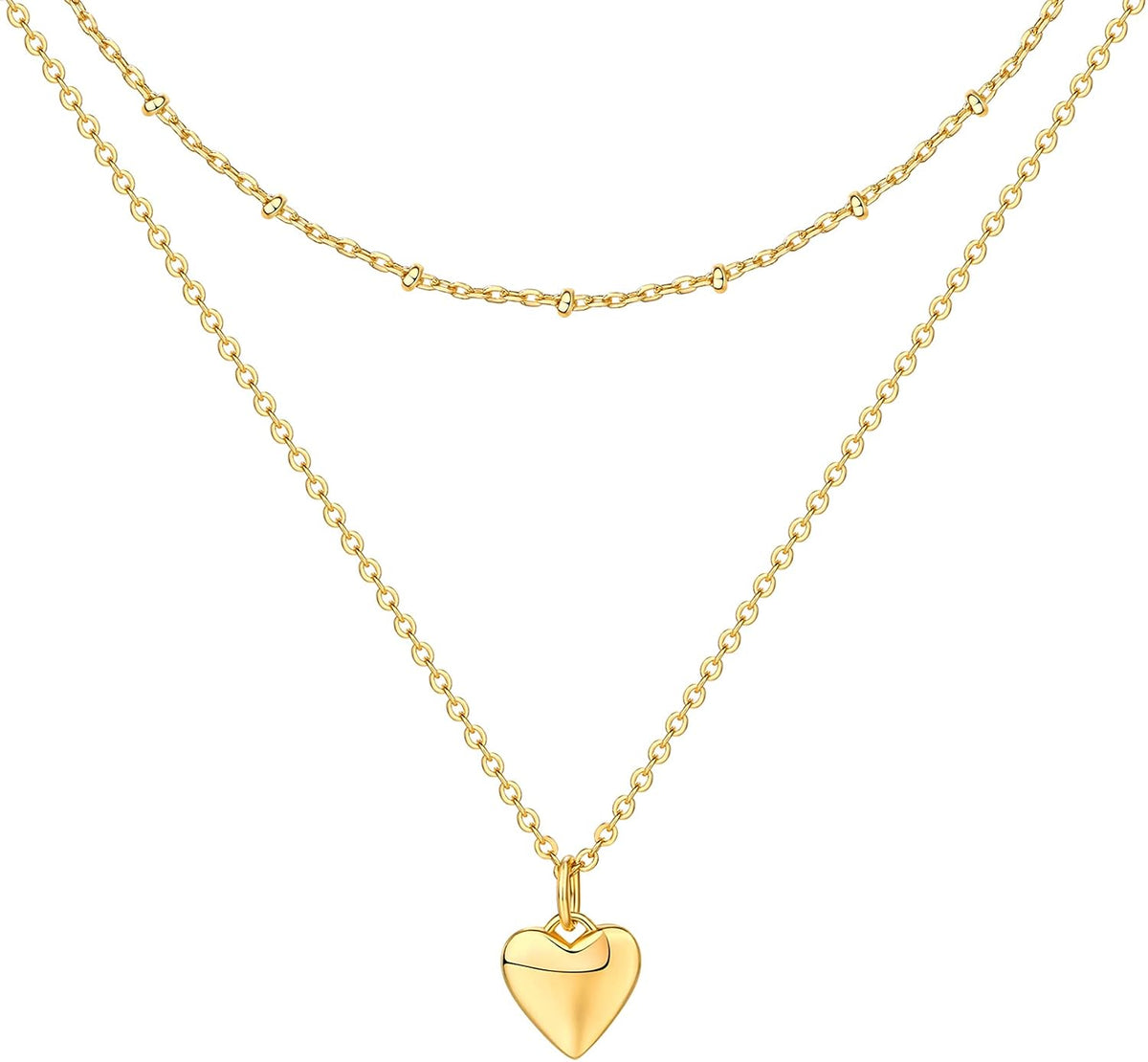 14K Gold Plated Layering Necklaces for Women, Cute Motif Pendants