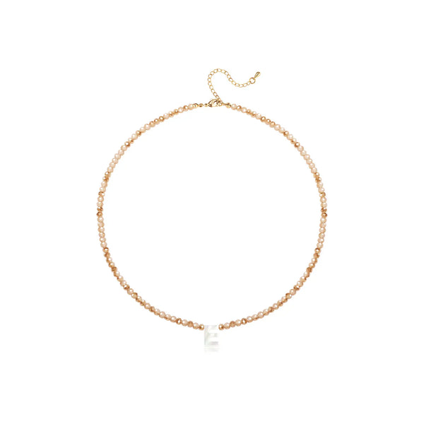 Pendant Necklaces for Women Initial Choker Necklace Beaded Shell Letter Bracelet Trendy Tiny A-Z Simple Jewelry