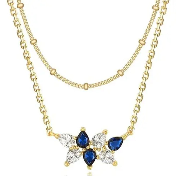 Women'S Gold-Plated Cubic Zirconia Layered Necklaces - Dainty Layering Jewelry with Paperclip Chain, Simple Choker Gift for Women