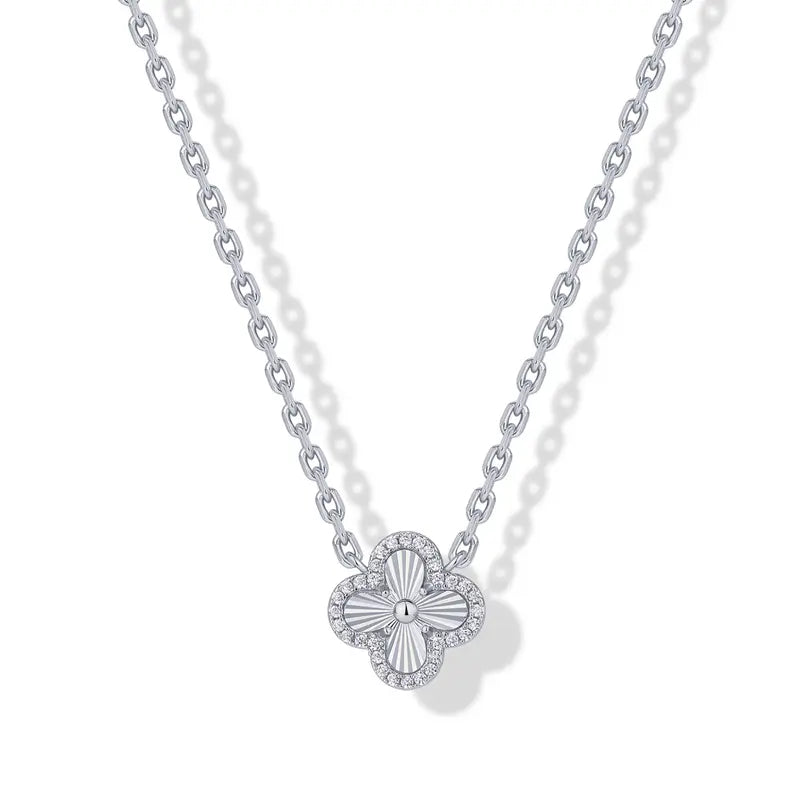 PAVOI Four Leaf Clover Necklace for Women, 14K Gold Plated CZ Lucky Charm Pendant, Hypoallergenic Clover Jewelry Gift