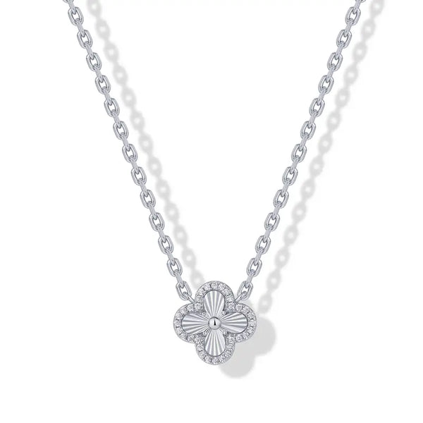 PAVOI Four Leaf Clover Necklace for Women, 14K Gold Plated CZ Lucky Charm Pendant, Hypoallergenic Clover Jewelry Gift