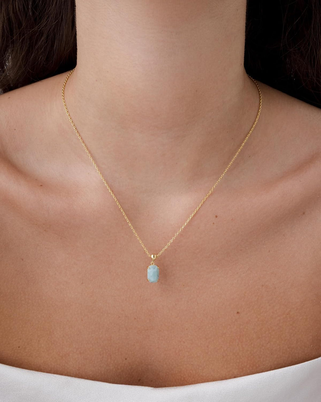 Gemstone Charm Necklace for Women - 14K Gold Plated Pendant Necklaces