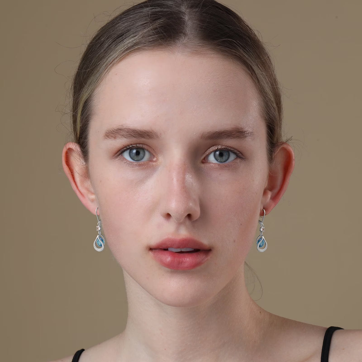 18K White Gold Plated Drop Earrings for Women Girls S925 Sterling Silver Post March Birthstone Earrings with Blue Aquamarine Birthday Graduation Jewelry Gifts Teen Mom Wife Kids