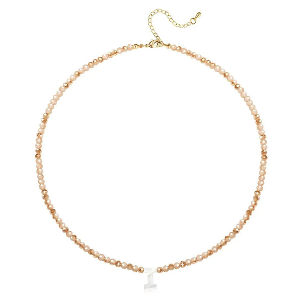Pendant Necklaces for Women Initial Choker Necklace Beaded Shell Letter Bracelet Trendy Tiny A-Z Simple Jewelry
