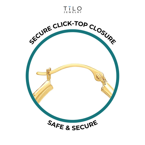 14K Solid Gold Hoops, Fancy Hand Engraved Hoop Earrings by TILO Jewelry, 2Mm Thin, Designed in New York City, by TILO Jewelry