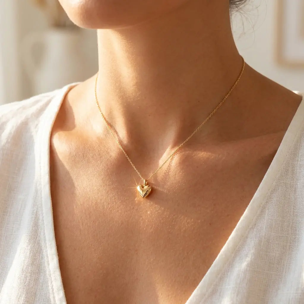 Women'S Dainty Alloy-Coated Heart Shape Necklace, Necklaces for Women with 16"+2" Extender, Tiny Minimalist Layered Chains, Valentine Gift for Her, Fashion Costume Jewelry for Anniversaries