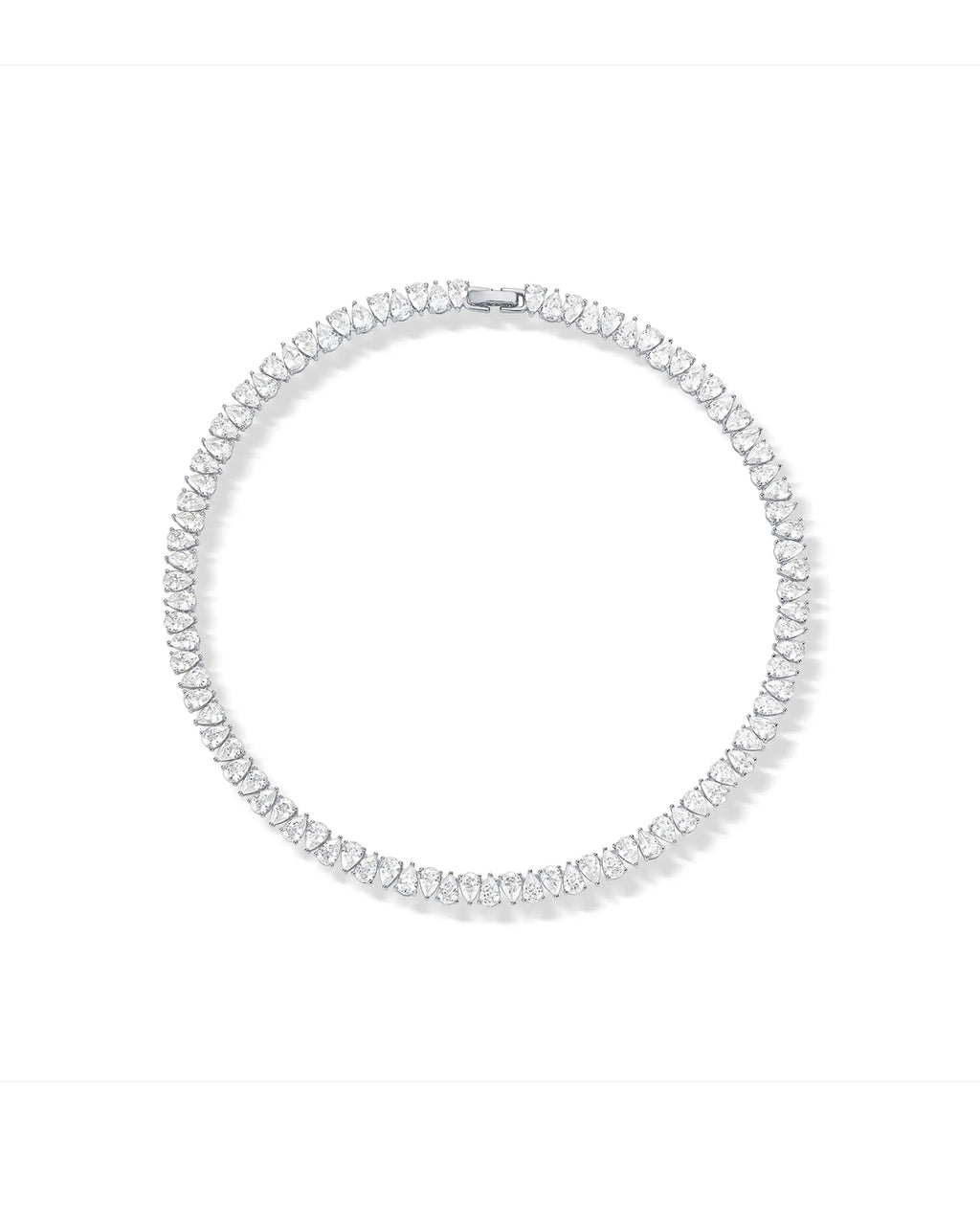 PAVOI 14K Gold Plated Pear Cubic Zirconia Tennis Necklace for Women – Tennis Chain Necklaces – Sizes 15" and 18"