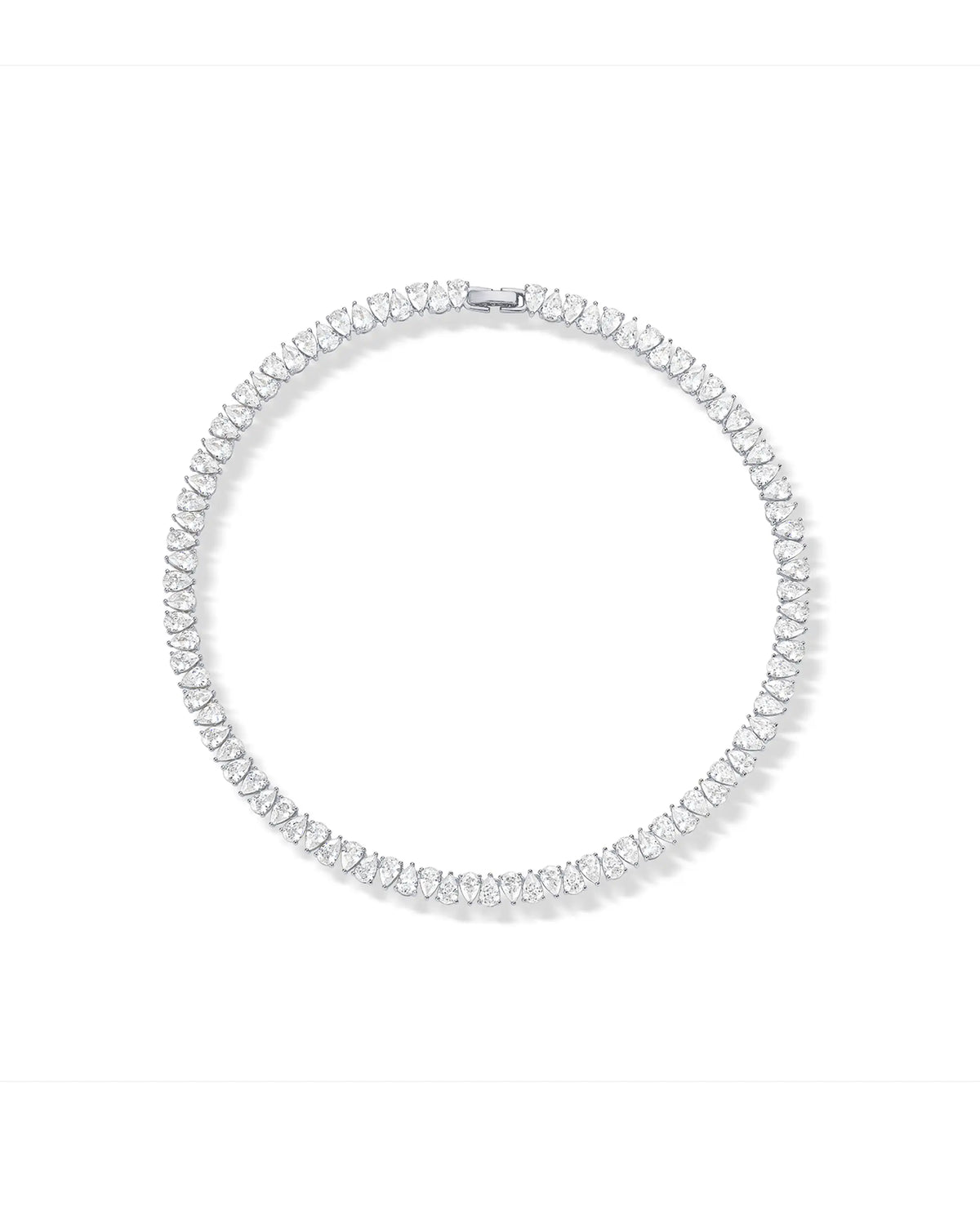 PAVOI 14K Gold Plated Pear Cubic Zirconia Tennis Necklace for Women – Tennis Chain Necklaces – Sizes 15" and 18"