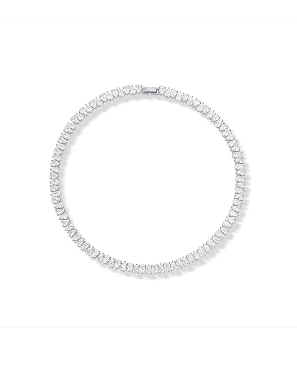 PAVOI 14K Gold Plated Pear Cubic Zirconia Tennis Necklace for Women – Tennis Chain Necklaces – Sizes 15" and 18"
