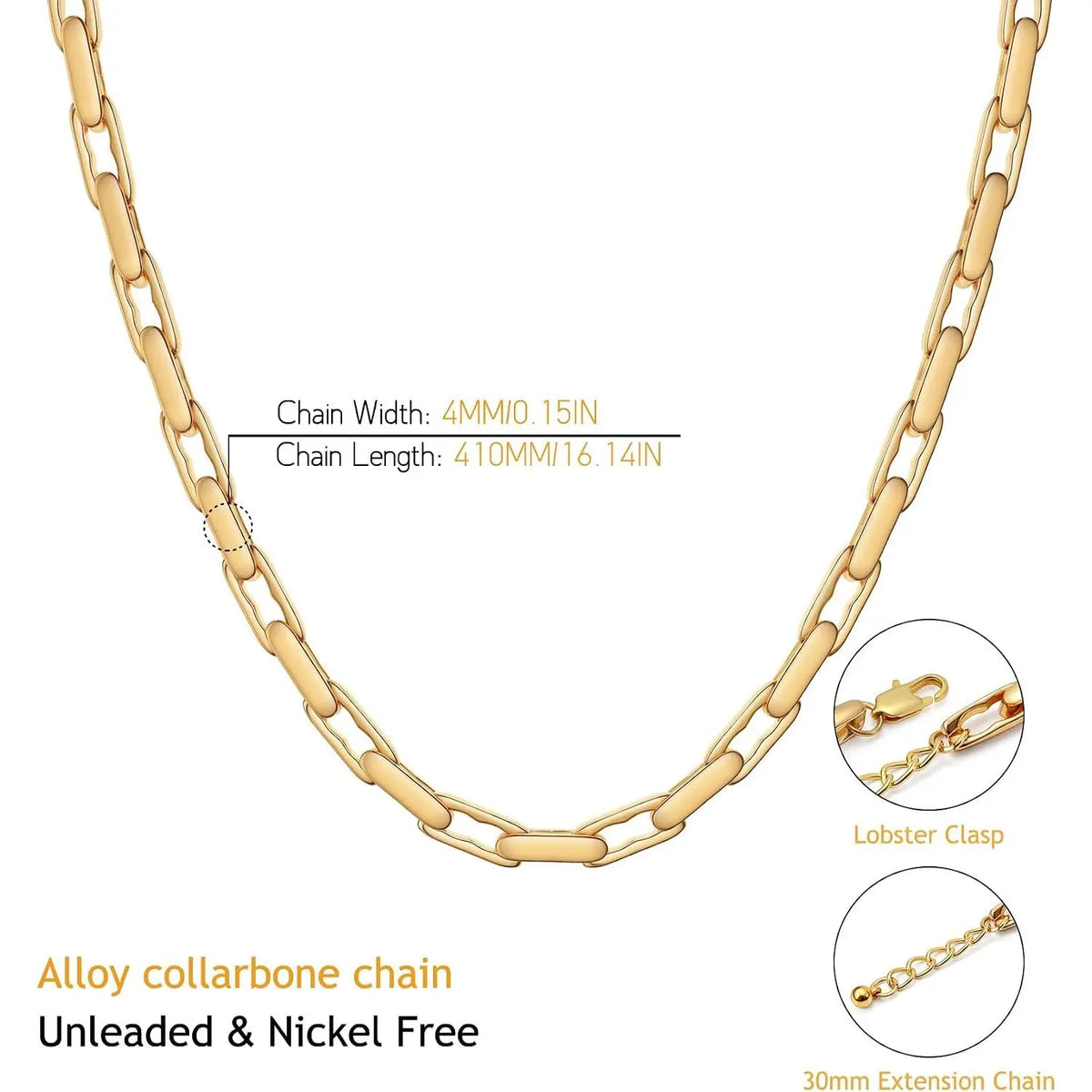 Necklaces for Women 14K Gold Plated Trendy Chunky Chain Choker Jewelry