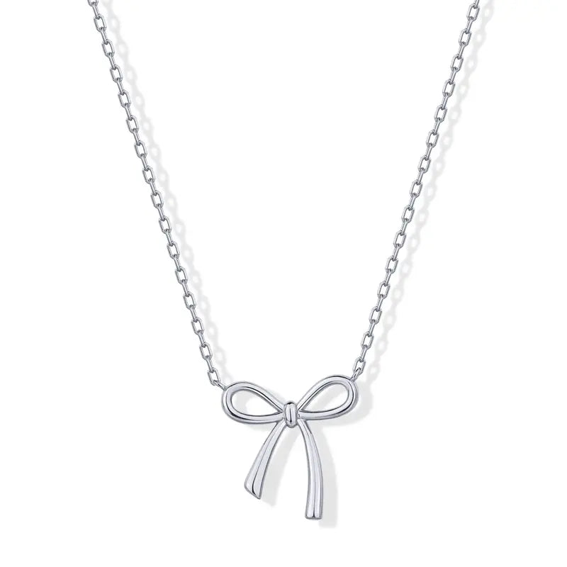 PAVOI 14K Gold Plated Bow Pendant Necklace for Women | Layering Chain Necklaces
