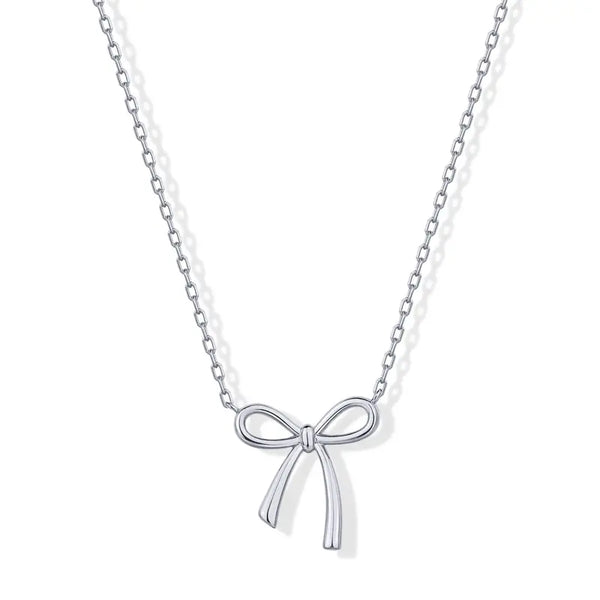 PAVOI 14K Gold Plated Bow Pendant Necklace for Women | Layering Chain Necklaces