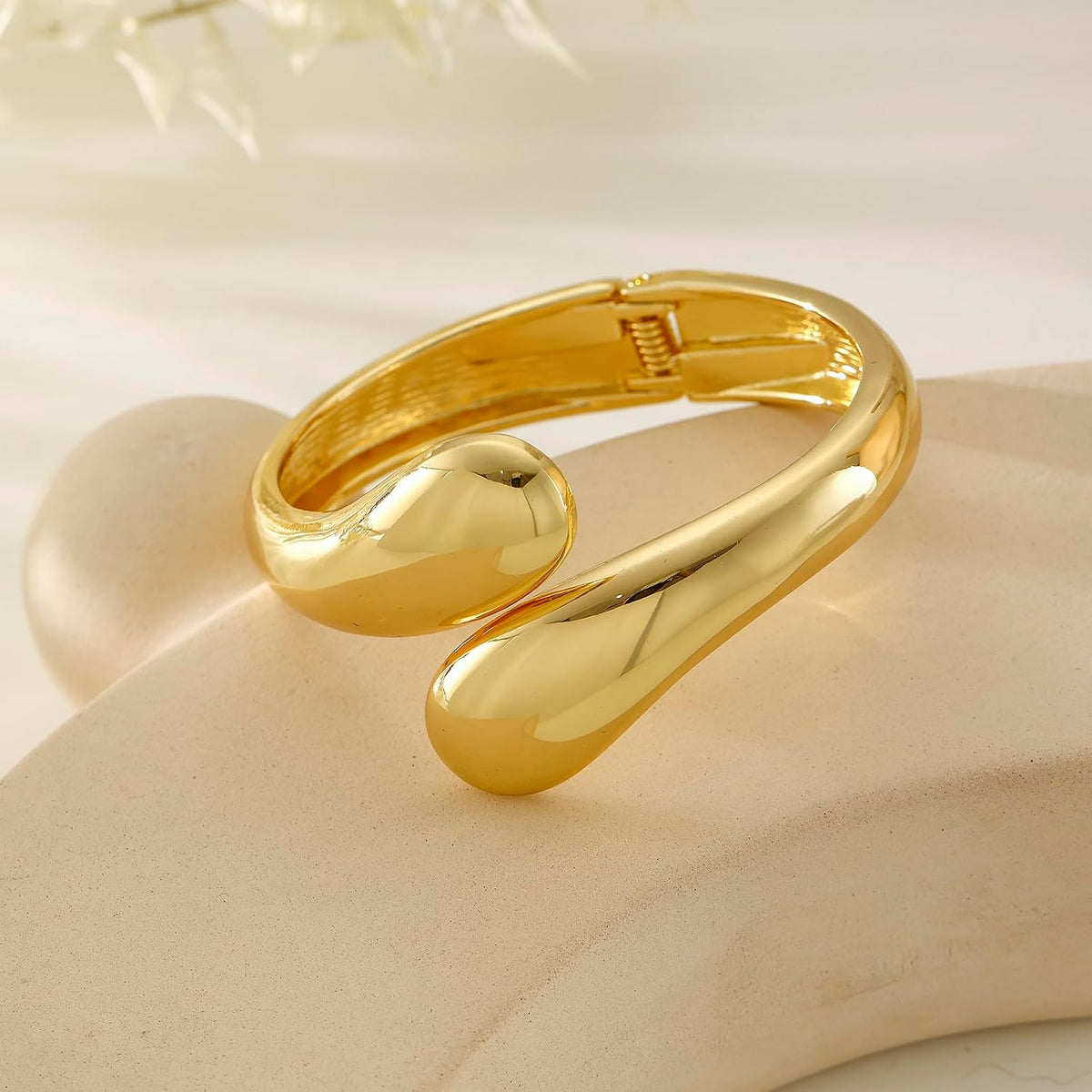 Bangle Bracelets for Women | 14K Gold Plated Trendy Wide Bracelets