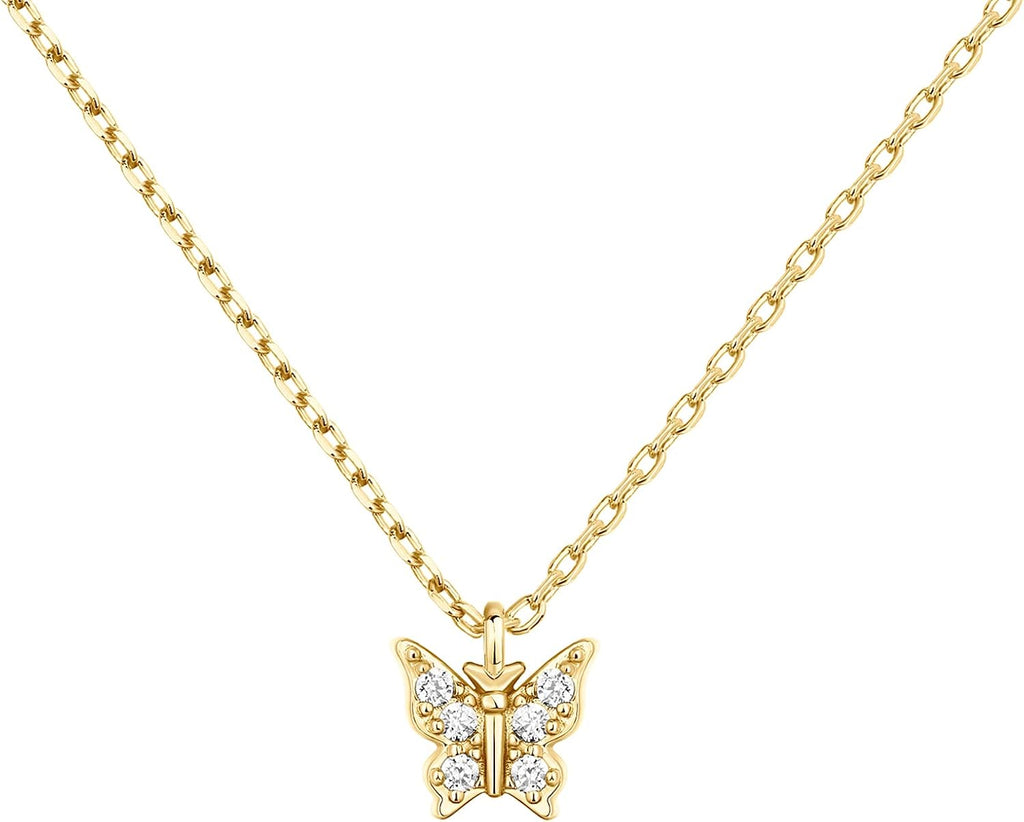 14K Gold Plated Dainty Pendant Necklaces for Women, Motif Charms
