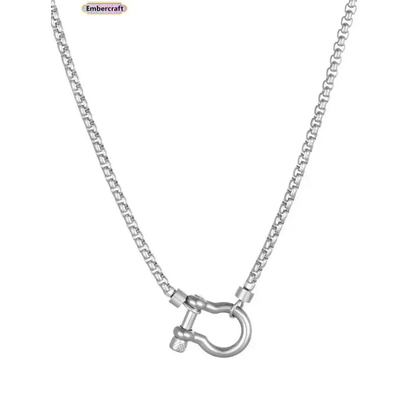 Dual-Color Layered Gold Steel Chunky Chain Necklace - Unisex Gold Aesthetic Chain Jewelry Necklaces, Waterproof, Non-Tarnish, Oxidation and Color Fading Resistant, Chunky Clasp, Daily Wear Costume Jewelry, Chunky Gold Tone Necklaces,Sohochic
