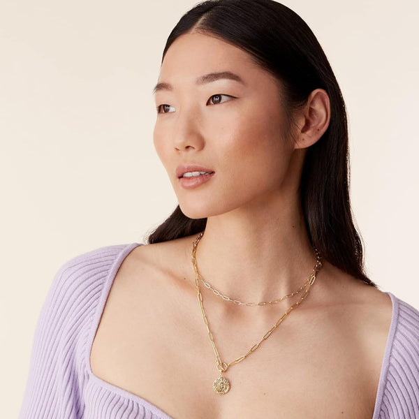 Gold Layered Necklaces for Women, 14K Plated Dainty Pendant Stack