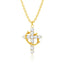 Tewiky 14K Gold Plated Crown Cross Zircon Pendant Necklace for Women-Dainty 14K Gold Cubic Zirconia Pendant Necklaces Simple Gold Cross Pendant Necklace for Easter Gifts