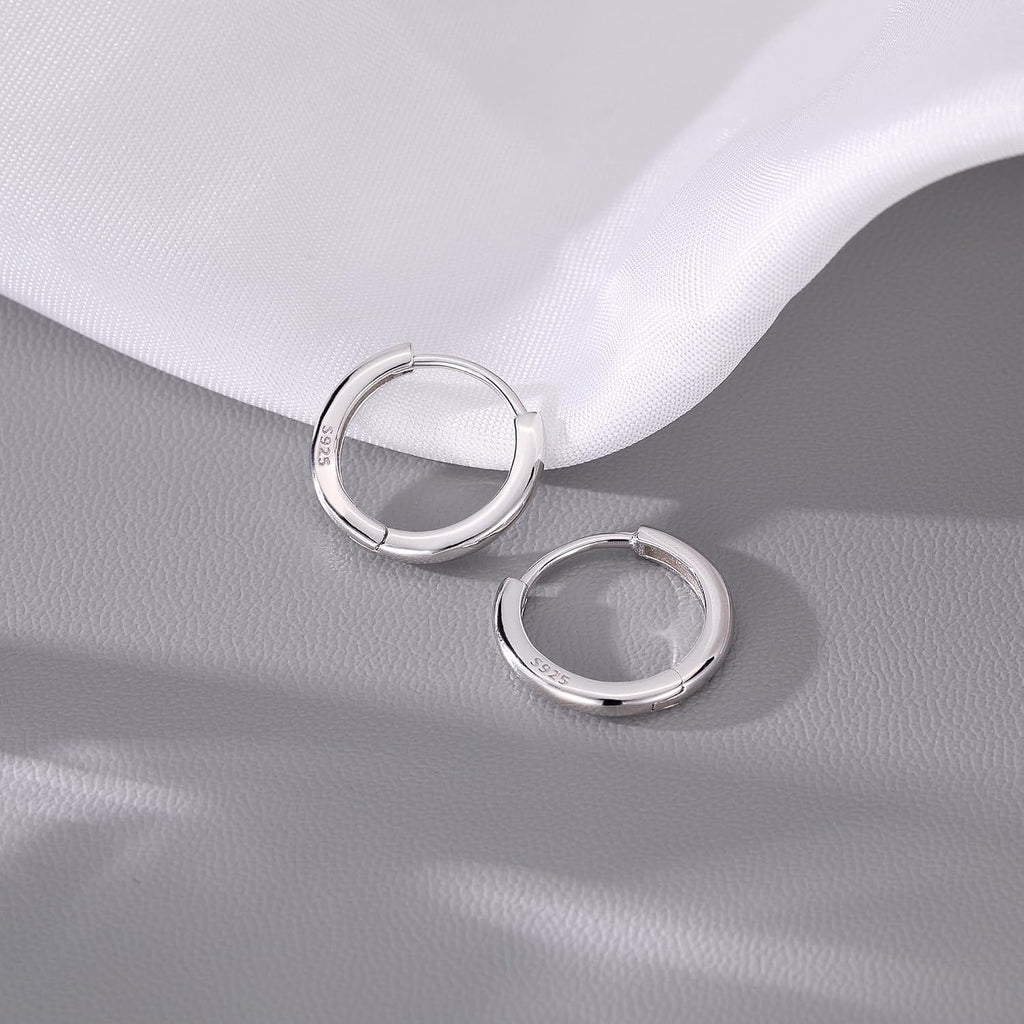 925 Sterling Silver Small round Hoop Earrings for Women Teen Girls Huggie Hoop Earrings Minimalist Hoop Earrings