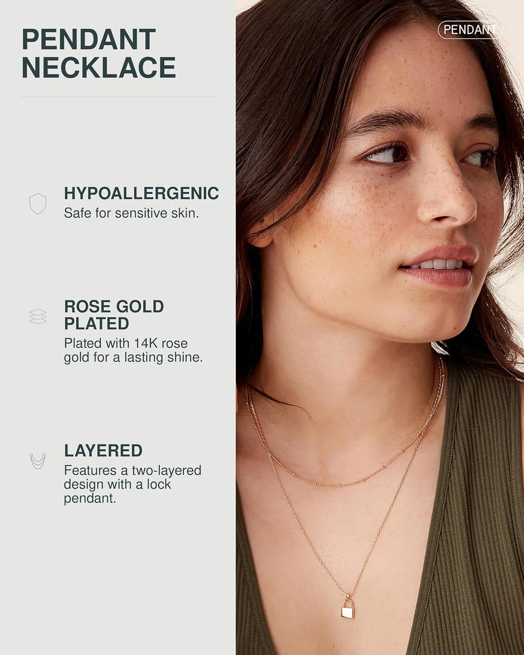 14K Gold Plated Layering Necklaces for Women, Cute Motif Pendants