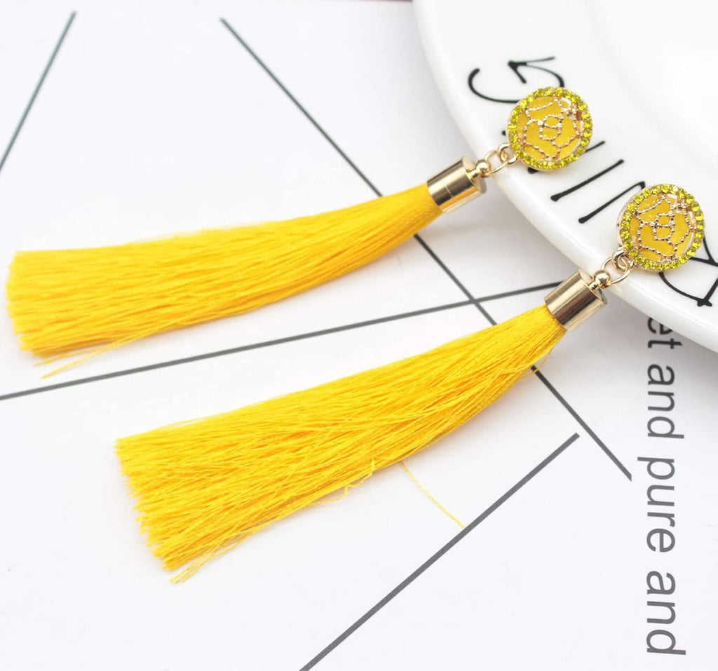 Colorful Tassel Earrings for Women Bohemian Long Dangle Drop Statement Earrings Fashion Jewelry for Birthday Christmas Valentines Day Gift