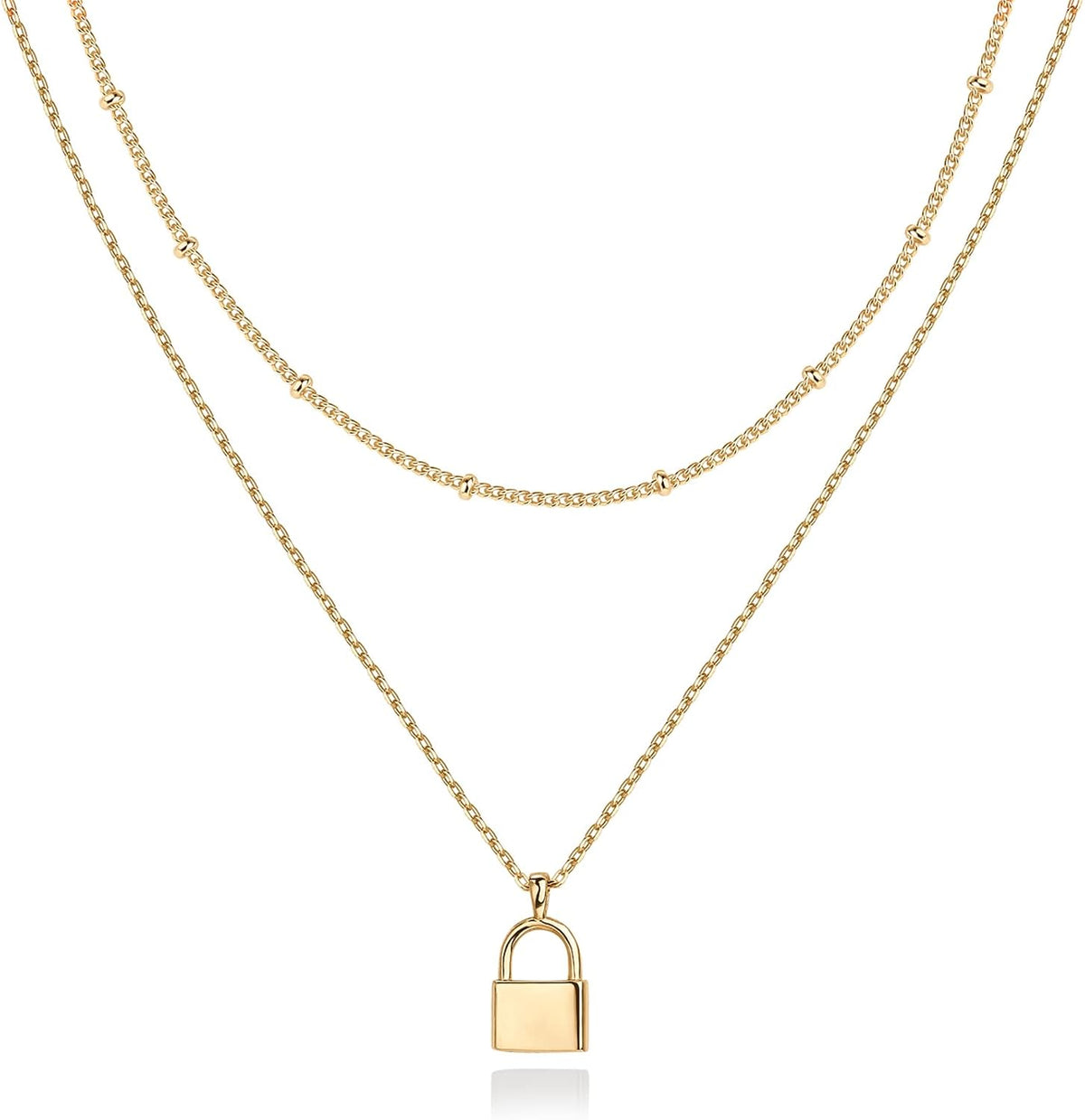 14K Gold Plated Layering Necklaces for Women, Cute Motif Pendants
