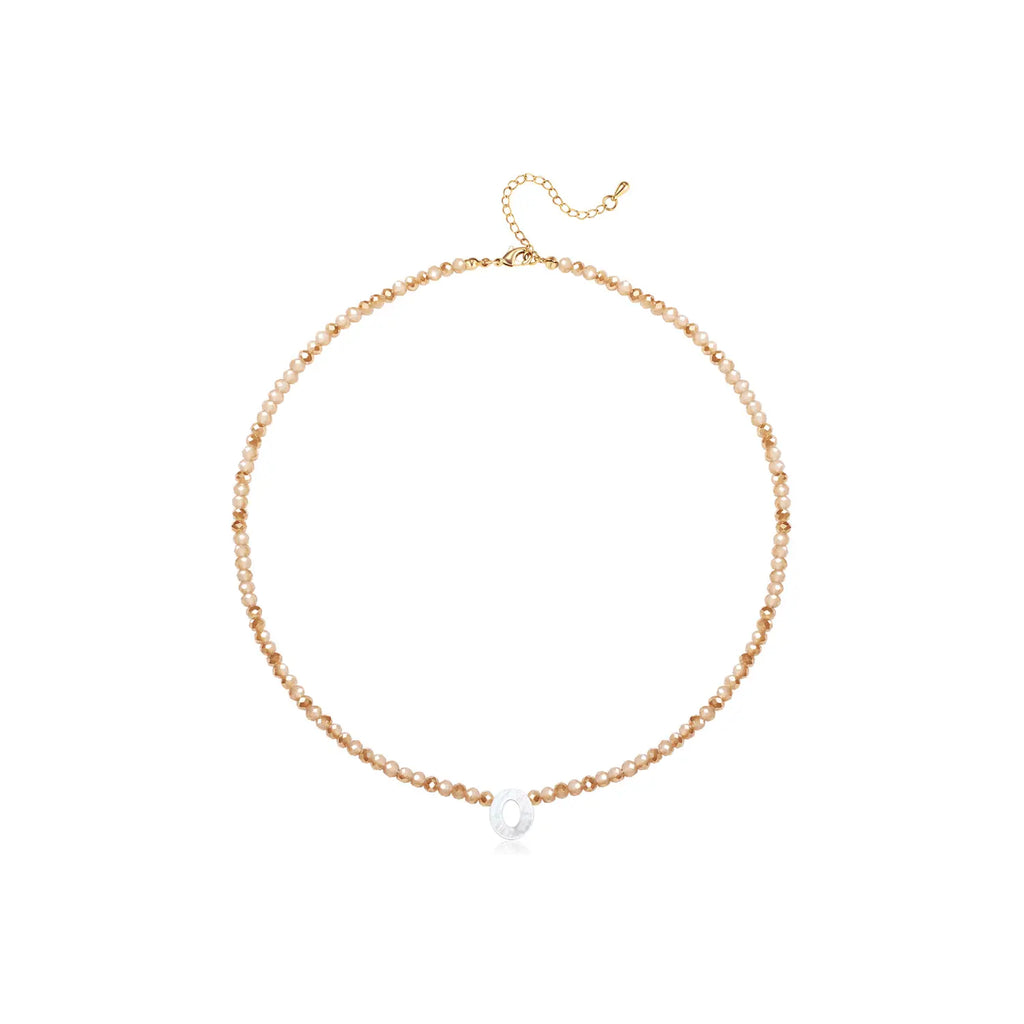 Pendant Necklaces for Women Initial Choker Necklace Beaded Shell Letter Bracelet Trendy Tiny A-Z Simple Jewelry