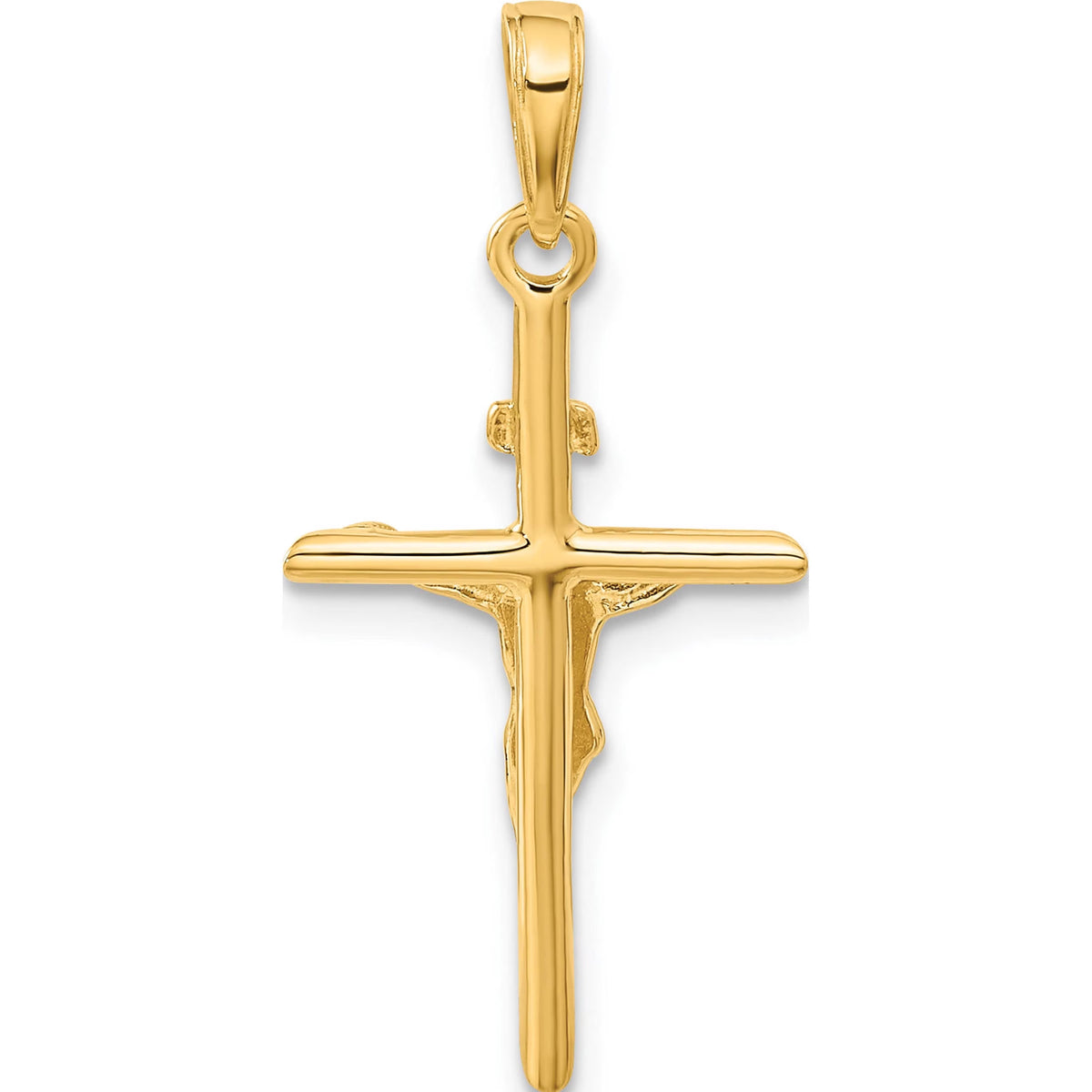 14K Yellow Gold Stick Style Crucifix Pendant