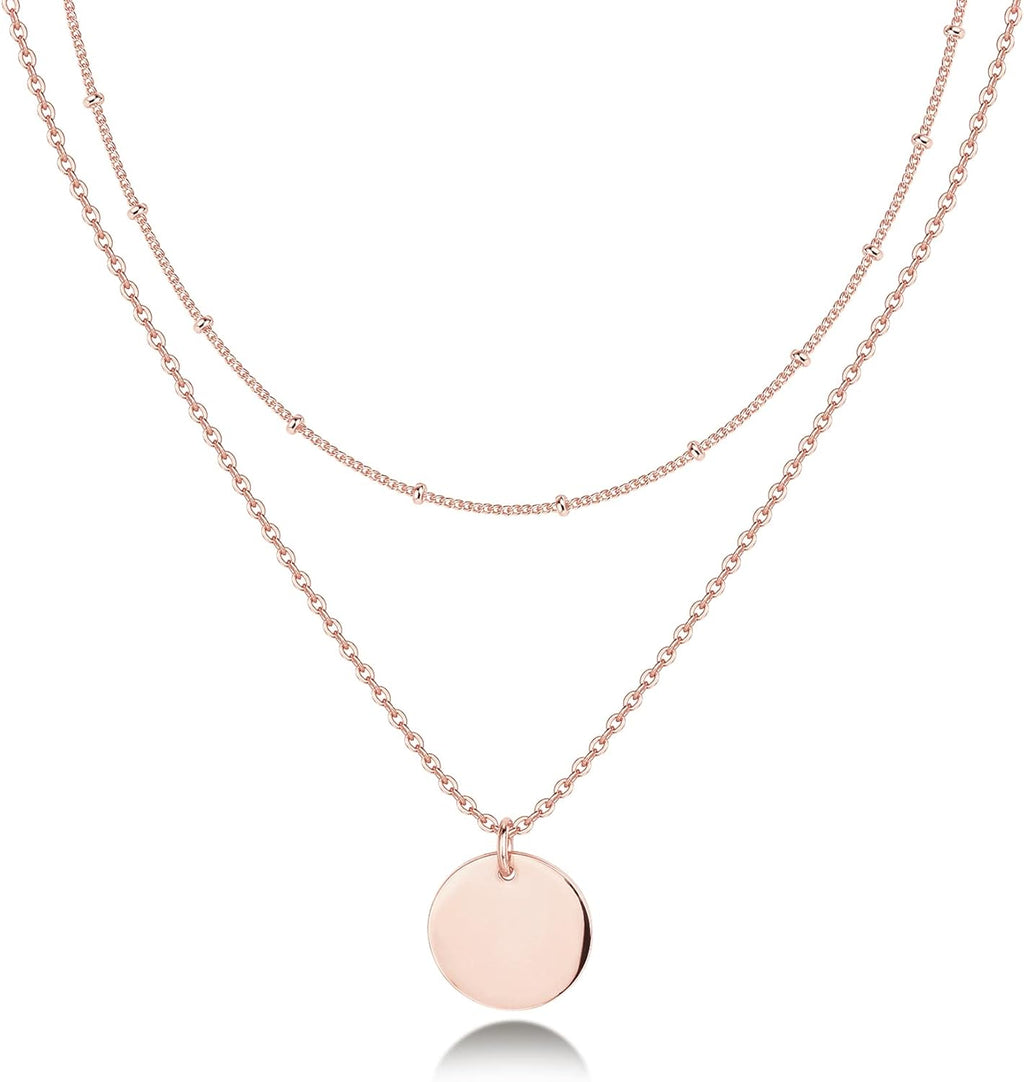 14K Gold Plated Layering Necklaces for Women, Cute Motif Pendants