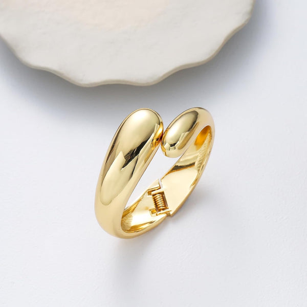 Bangle Bracelets for Women | 14K Gold Plated Trendy Wide Bracelets