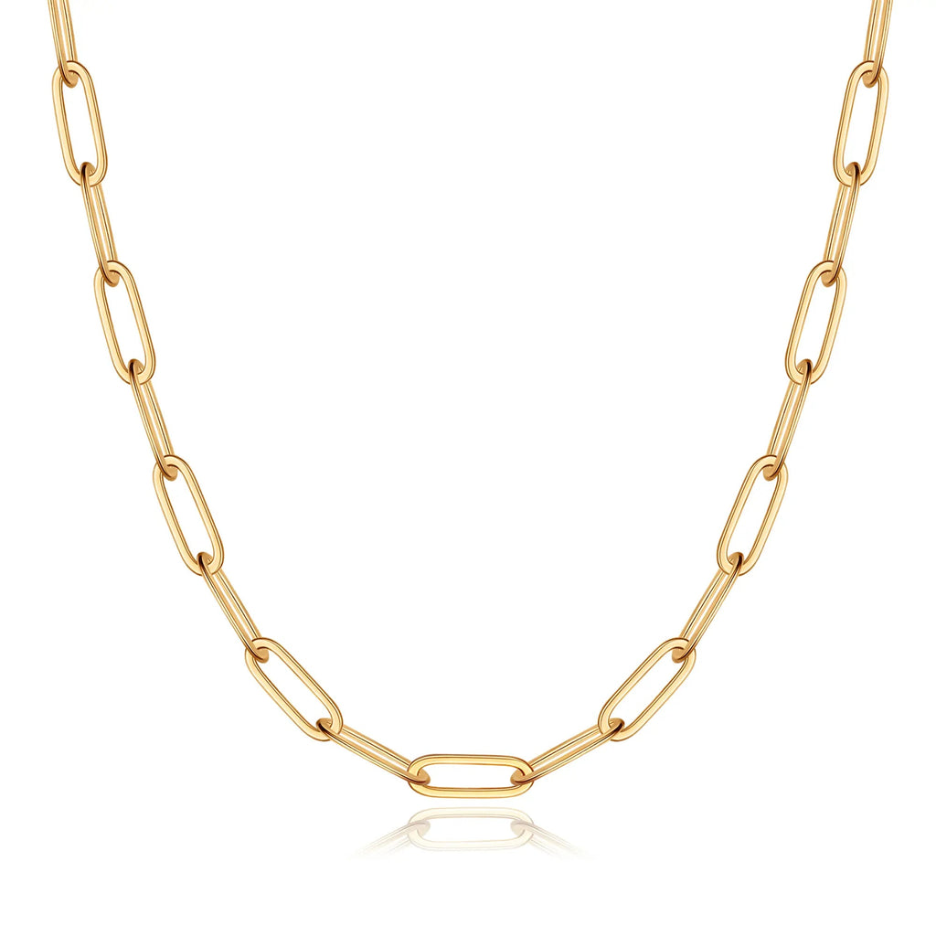 925 Sterling Silver Paperclip Chain Necklace – Diamond Cut, 3/4/5mm, 16–30" - KARMARKA