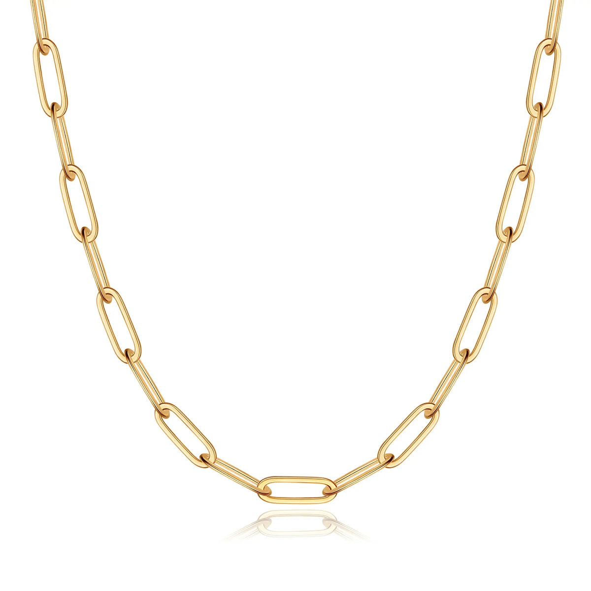 925 Sterling Silver Paperclip Chain Necklace – Diamond Cut, 3/4/5mm, 16–30" - KARMARKA