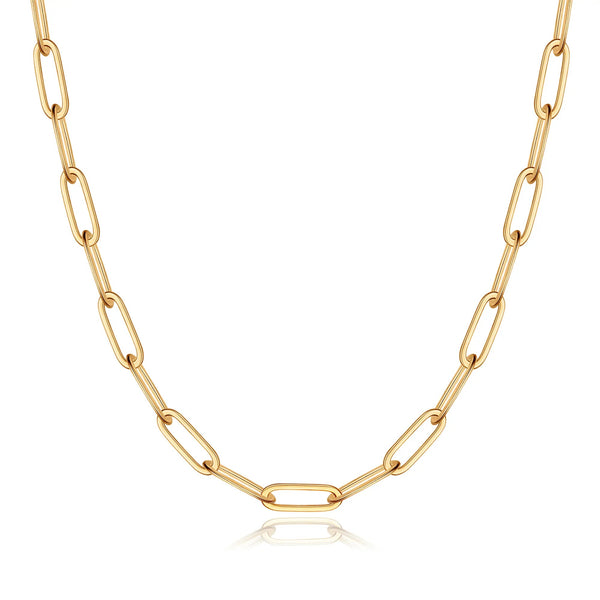 925 Sterling Silver Paperclip Chain Necklace – Diamond Cut, 3/4/5mm, 16–30" - KARMARKA