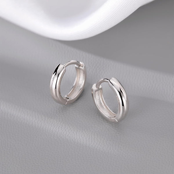925 Sterling Silver Small Hoop Earrings – Minimalist Huggie Hoops for Women - KARMARKA