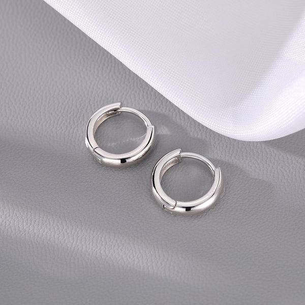 925 Sterling Silver Small Hoop Earrings – Minimalist Huggie Hoops for Women - KARMARKA