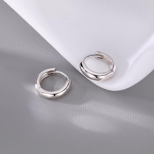 925 Sterling Silver Small Hoop Earrings – Minimalist Huggie Hoops for Women - KARMARKA
