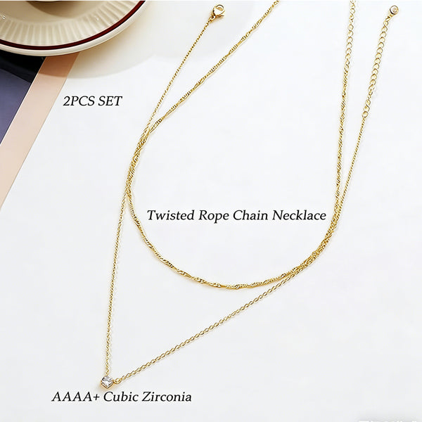 14K Gold Solitaire Pendant Necklaces