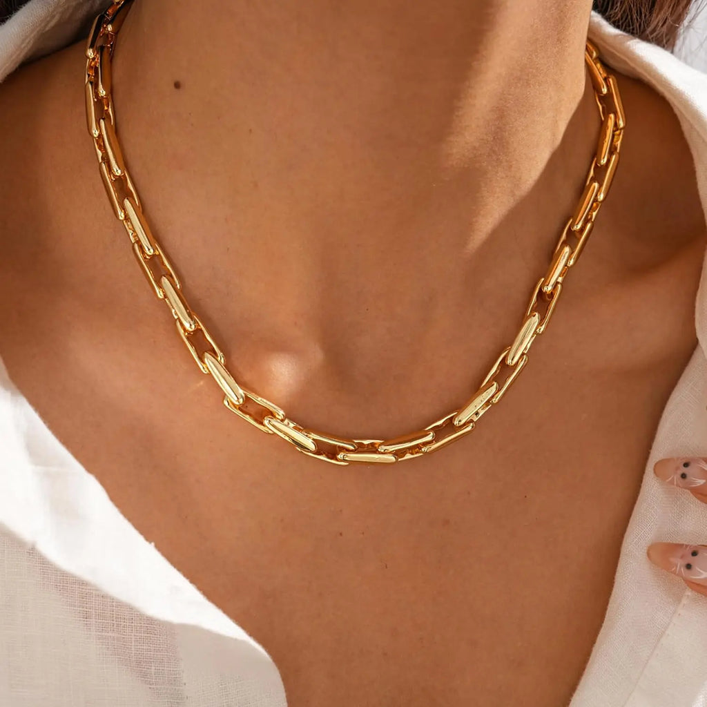 Necklaces for Women 14K Gold Plated Trendy Chunky Chain Choker Jewelry